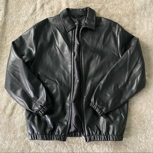 ASOS Oversized Harrington Jacket in faux leather